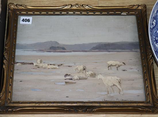 James Hamilton Mackenzie (1875-1926), oil on card, On The Sands, signed, 24 x 32cm